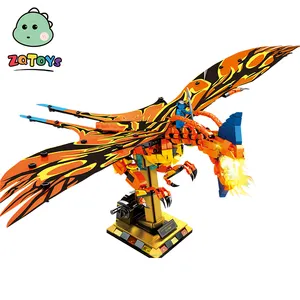 Juguetes Zhiqu, rompecabezas de Dragón Volador fantasma, modelo de bloque ensamblado de partículas pequeñas, juegos de bloques de construcción educativos, juguetes de plástico Unisex