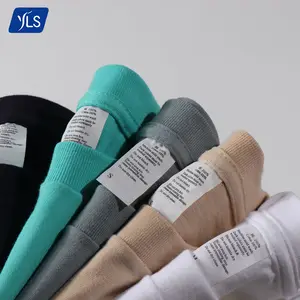 Yls fornecedor de roupas 2023 verão 250gsm camiseta de algodão de mangas compridas, logotipo personalizado, camiseta lisa masculina