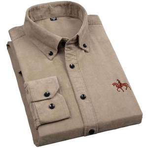 Primavera e autunno <span class=keywords><strong>camicia</strong></span> di <span class=keywords><strong>velluto</strong></span> a <span class=keywords><strong>coste</strong></span> in puro cotone <span class=keywords><strong>camicia</strong></span> da <span class=keywords><strong>uomo</strong></span> manica lunga Casual ricamo LOGO abbigliamento <span class=keywords><strong>uomo</strong></span> all'ingrosso - Product Image 6