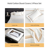 Kit de literie pour hôtel de luxe OEM 100% coton housse de couette Queen Size avec broderie 400TC tissé respirant