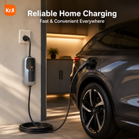 Chargeur EV portable certifié CE KRJI 3,5 kW, mode de charge rapide, type 2, station de charge EV avec courant réglable