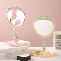 Flower Mirror Desktop Rotating HD Princess Mirror Jewelry Storage Mirror High Beauty Makeup Mirror