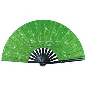 Ventilador de bambú personalizado de 13 pulgadas para bailar Rave Clack, logotipo de mano grande, sublimación, ruido fuerte, pintado, impresión personalizada de Bambú - Product Image 5