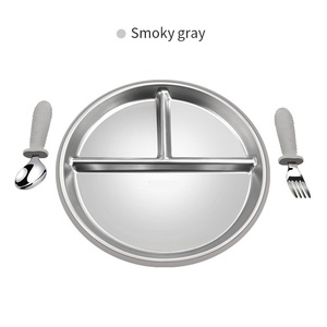 Vente en gros d'accessoires de repas pour enfants, bol à ventouse et ensemble fourchette-cuillère, acier inoxydable non toxique pour bébé - Product Image 1