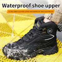 Chaussures de sécurité pour hommes, bottes à embout d'acier, chaussures de travail noires, bottes de sécurité imperméables, bottes de protection hautes pour la construction