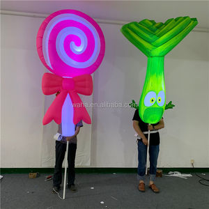 Kostum Tongkat Permen Natal Raksasa Tiup dengan Lampu LED Model Lengkungan Balon 8-10 kaki Oxford/PVC untuk Acara Luar Ruangan Promosi Tongkat Permen - Product Image 4
