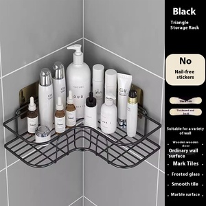Étagère d'angle en métal à adhérence forte, sans perçage, pour toilettes, étagère triangulaire en fer pour salle de bain - Product Image 6