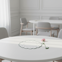 Nouveaux sets de table ronds 100 % chanvre de 30 cm (12-15 pouces) pour mariage, broderie vert sauge, vente chaude