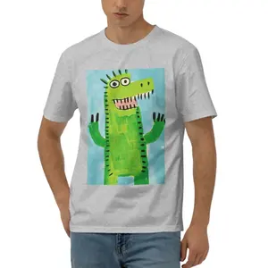 เสื้อยืดฟิตเนสแขนสั้นผ้าคอตตอนออร์แกนิกสำหรับผู้ชาย100% พิมพ์ลายน้ำหนัก220กรัม - Product Image 4