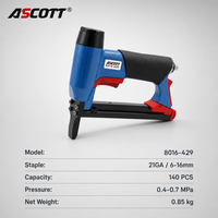 ASCOTT 8016-429 Agrafeuse pneumatique industrielle 21GA à bec long, pistolet agrafeur à air à bec allongé pour rembourrage, matelas, canapé