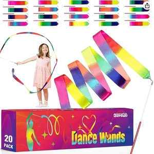 Cinta de Baile con Degradado de Colores al por Mayor, Cinta de Gimnasia Arcoíris Fluida para Entrenamiento Infantil - Product Image 3