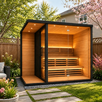Nouvelle Arrivée : Cabine de Sauna Extérieure en Bois Carbonisé Isolée et Étanche, Modèle A-Frame, pour Complexes Hôteliers, Fermes et Jardins