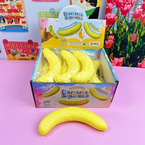 Jouet anti-stress souple à rebond lent en forme de banane pelable, jouet à presser pour le divertissement alimentaire - Product Image 2