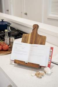 Soporte plegable para libros de cocina, de madera maciza, hermoso y resistente, ideal para libros de recetas, perfecto para <span class=keywords><strong>leer</strong></span> con el libro abierto. - Product Image 3