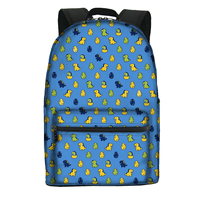 Zaino Resistente e Leggero Stile Retrò con Funzione Antifurto, Design alla Moda con Motivi Cartoon, in Poliestere per Adolescenti