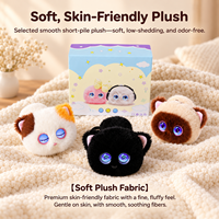 Mini porte-clés en peluche chat intelligent IA avec capteur tactile, yeux LED animés, en tissu polyester doux et hypoallergénique – Cadeau