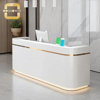 2 Personnes Rectangle Réception de Salon Pédicure Simple Moderne Bureau de Réception d'Entreprise pour Coin Bureau de Réception Synthétique Paquet