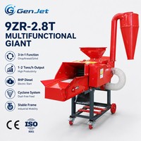 Machine à hacher le maïs GenJet : broyeur de silage et de céréales avec collecteur cyclonique et châssis en acier à quatre roues