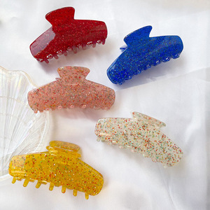 New Large Fashion Simple Bling Sparkle Acrylic Plastic Unisex Wedding Hair Claw Clips with <b>Glitter</b> - Product Image 2