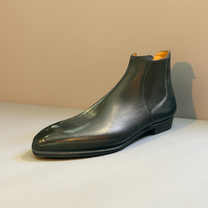 Bottes hautes pour hommes, hiver, doublure en velours chaud, bout carré, semelles en cuir Goodyear, semelles Harp, cuir grainé Hall Grain Shipwreck - Product Image 1