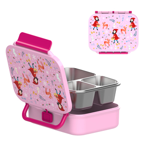 Lonchera Infantil Personalizable de <span class=keywords><strong>Caperucita</strong></span> <span class=keywords><strong>Roja</strong></span>, Portátil, de Acero Inoxidable con 3 Compartimentos, Hermética - Product Image 1