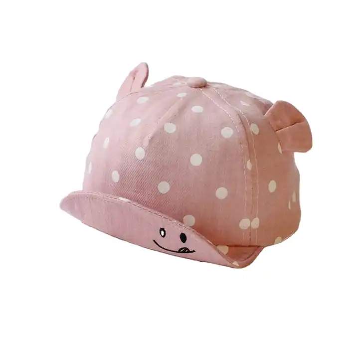 Girls Infant Pink Polka Dot Bucket Hat