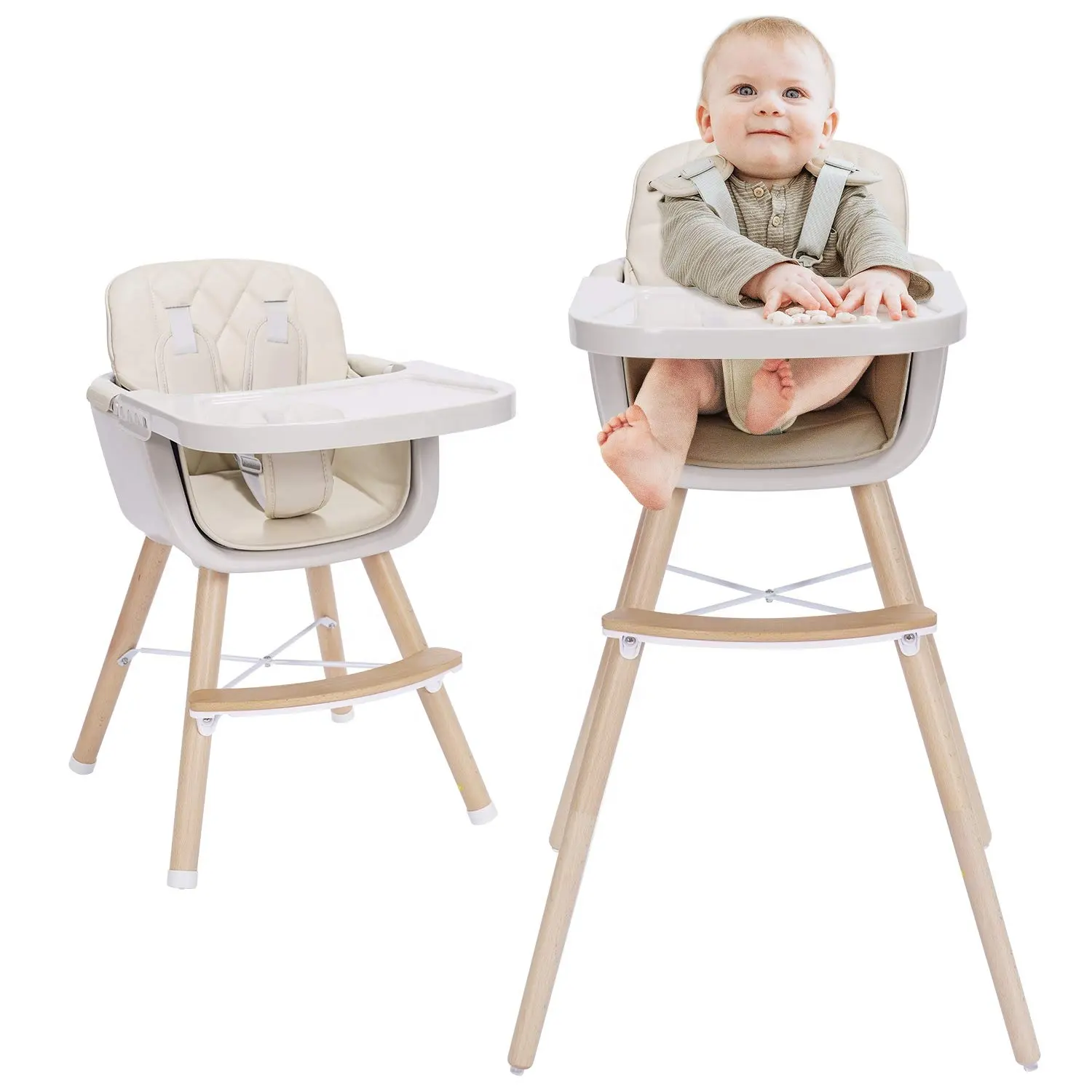 Cadeira de alimentação para bebês, nova cadeira alta para bebês personalizada, oem portátil, multifunção, cadeira de alimentação com rodas, pode ser movimentada e armazenada