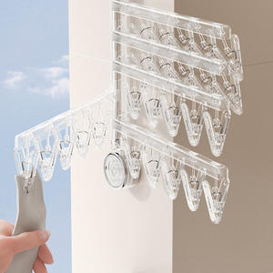 Séchoir à linge mural avec ventouses, design aérodynamique, forme rectangulaire, pour balcon et salle de bain - Product Image 5