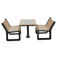 Table de pique-nique en bois WPC pour l'extérieur, usage public et commercial, école, restaurant, bistrot, jardin, terrasse, café extérieur, avec chaises