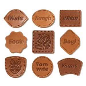 Тисненая кожаная Этикетка из искусственной кожи, этикетка для одежды для джинсов, брюк, сумок и обуви, цвет и дизайн на заказ - Product Image 3