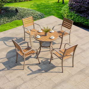 Loisirs extérieur cour plastique bois petites tables rondes et chaises extérieur imperméable à l'eau crème solaire mettre extérieur jardin <span class=keywords><strong>terrasse</strong></span> - Product Image 3