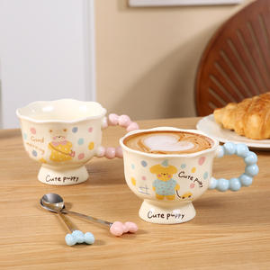 كوب سيراميك فاخر سعة 350 مل بتصميم شخصيات كرتونية عصري، هدايا عيد ميلاد نسائية، هدايا عمل للأزواج، للاستخدام المنزلي في الإفطار، آمن للغسل في غسالة الأطباق - Product Image 3