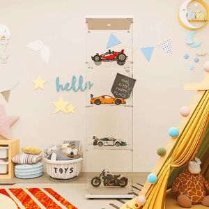 Vitrina de cristal para sala de estar, armario con cerradura, pequeño armario de cristal sin marco, vitrina - Product Image 4