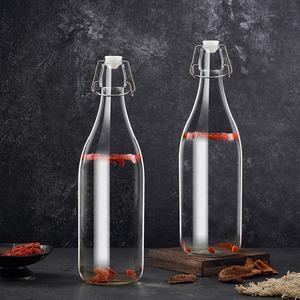 Botella de Vidrio de 1000 ml con Tapón de Corcho para Whisky/Tequila/Brandy, Alternativa Sin Alcohol, 25.4 oz líquidas, Directo de Fábrica - Product Image 2