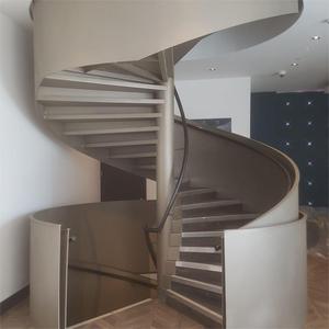 Đương Đại tối giản sang trọng xoắn ốc cầu thang thép bền cấu trúc với cong gỗ rắn bước phong cách thiết kế hiện đại - Product Image 4