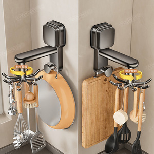 Luteng - Soporte de pared con ventosa para cocina, color gris plomo, sin perforaciones, para cucharas y espátulas, de una sola capa, acabado pulido - Product Image 4