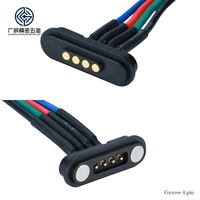 Conector Magnético Pogo Pin de 4 Pines Macho y Hembra, Cable Magnético Pogo Pin a Prueba de Agua para Dispositivos Médicos