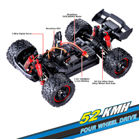Venta caliente 1/18 52 km/h de alta velocidad sin escobillas RC Drift Car 4WD 4x4 Off-Road Radio Control remoto Hobby Vehicle Cable USB incluido