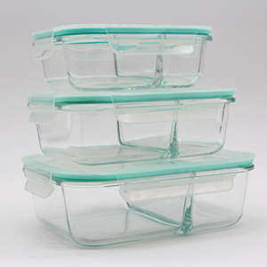 Juego de 8 Recipientes de Vidrio con 2 Compartimentos, Lonchera de Vidrio para Almacenamiento de Alimentos con Tapa de Cierre a Presión - Product Image 6