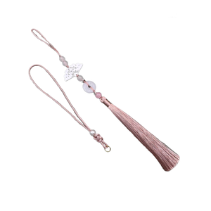 Cordon de téléphone blanc spécial PL avec pendentif perlé et boucle pour téléphone ou accessoire de sac - Product Image 5