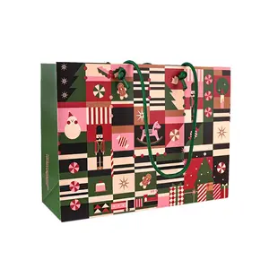 Individualisieren Sie Ihr Logo Weihnachten Rätsel tote-Tasche einkaufstasche Papiertüten mit Ihrem eigenen individuellen Logo für Schuhe Kleidung Verpackung