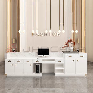 Table de réception de secrétaire à finition brillante, spécifications, bureau de réception de haute qualité, <span class=keywords><strong>comptoir</strong></span> <span class=keywords><strong>avant</strong></span> avec éclairage LED - Product Image 2