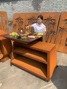 Barbecue <span class=keywords><strong>en</strong></span> acier corten personnalisé, barbecue de camping, barbecue <span class=keywords><strong>en</strong></span> acier corten <span class=keywords><strong>pour</strong></span> l'extérieur, barbecue au charbon de <span class=keywords><strong>bois</strong></span> sur la <span class=keywords><strong>terrasse</strong></span> - Product Image 1