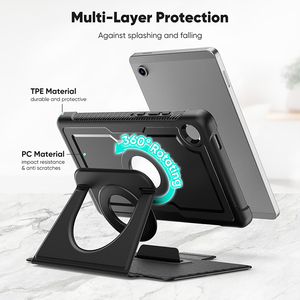 Étui pour tablette en cuir PU pour Samsung Galaxy Tab A11 8,7 pouces X130 X135 2025, pare-chocs TPU, béquille rotative intégrée - Product Image 4