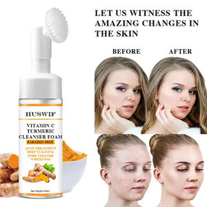 Vente en gros Marque privée Nettoyant en profondeur à base de plantes bio Nettoyant pour le visage coréen <span class=keywords><strong>Mousse</strong></span> nettoyante pour visage Turmetic pour peau grasse - Product Image 5