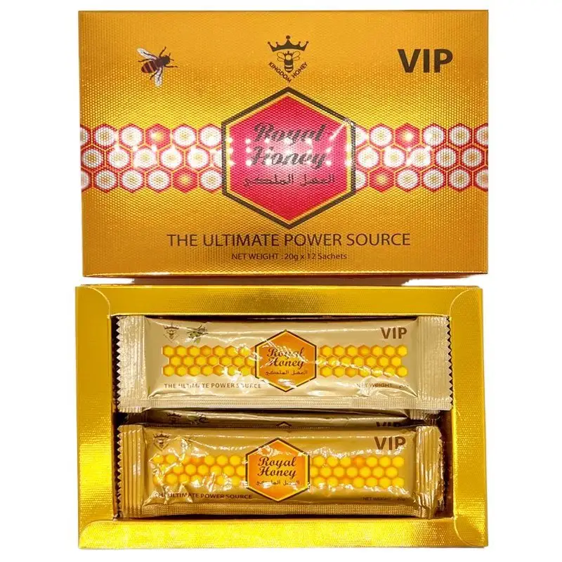 Grosir kemasan Oem Label pribadi organik Jaguar Power Vip Royal Honey untuk pria