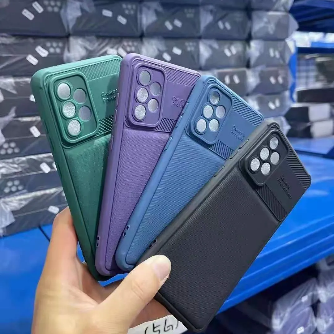 Casing ponsel bantalan udara heksagonal, pelindung telepon genggam kamera warna-warni untuk iPhone 15 14 Pro Max Samsung M33