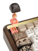 Clavier mécanique MU01 Mountain Seclusion en bois, OEM, traitement CNC noyer, thème poétique, touches Dye-sub, rétroéclairage RGB, multimodes