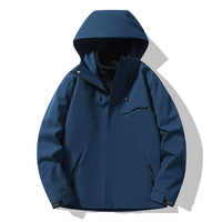Veste polaire unisexe 3-en-1 à capuche amovible, personnalisable avec logo OEM, imperméable, coupe-vent, pour l'hiver, la randonnée en extérieur, impression sur écran
