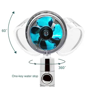 GEE-N nuovo stile doccia in abs ad alta pressione 360 gradi turbo ventilatore soffione doccia filtrato set doccia portatile spray a risparmio idrico